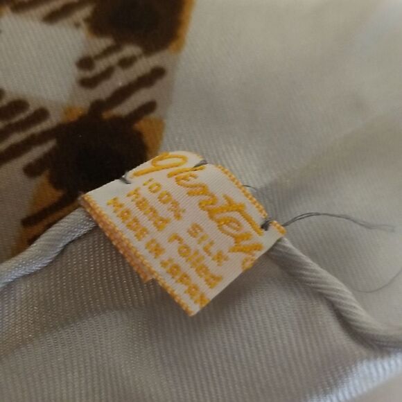 GLENTEX 100% SILK Scarf made in Japan Rectangles + vintage wool dress medium - Picture 5 of 13